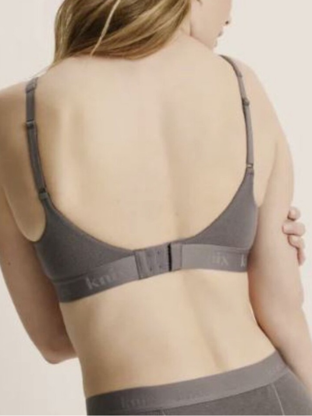 Knix Logo Modal Ribbed Bra Gray New Large - Picture 7 of 7